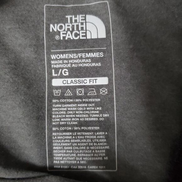The North Face TNF T-Shirt Womens L FOREVER WILD Tenaya Baseball Raglan Tee Gray - Picture 8 of 9